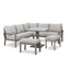 Montreal Small Corner Dining Set With Square Rising Table - Cool Linen