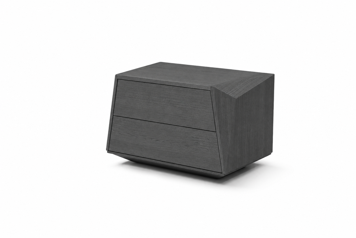 Madon Wide Bedside Table 700mm - Smoke Oak