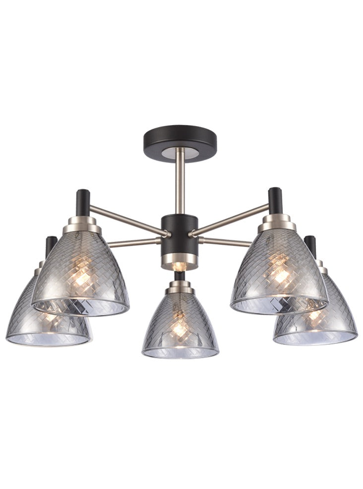 Metro 5lt semi flush fitting matt black and satin nickel