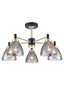 Metro 5lt semi flush Fitting matt black and satin brass