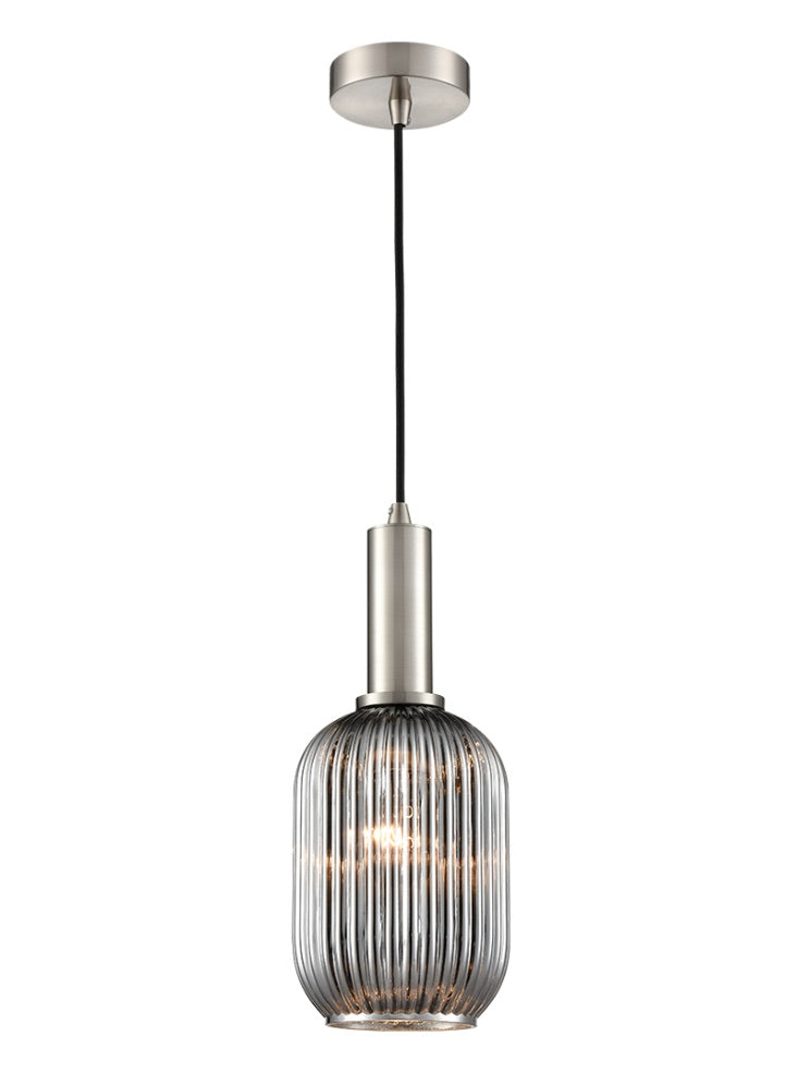 Mezcla Pendant satin nickel with smoked glass - Satin Nickel