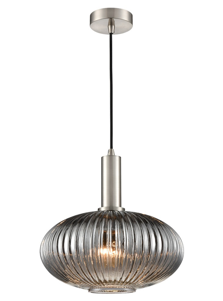 Mezcla Pendant satin nickel with smoked glass - Satin Nickel