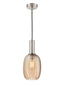Mezcla pendant in satin nickel with chevron glass