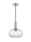 Mezcla pendant in satin nickel with chevron glass