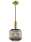 Mezcla Pendant aged brass with smoked glass - Brass
