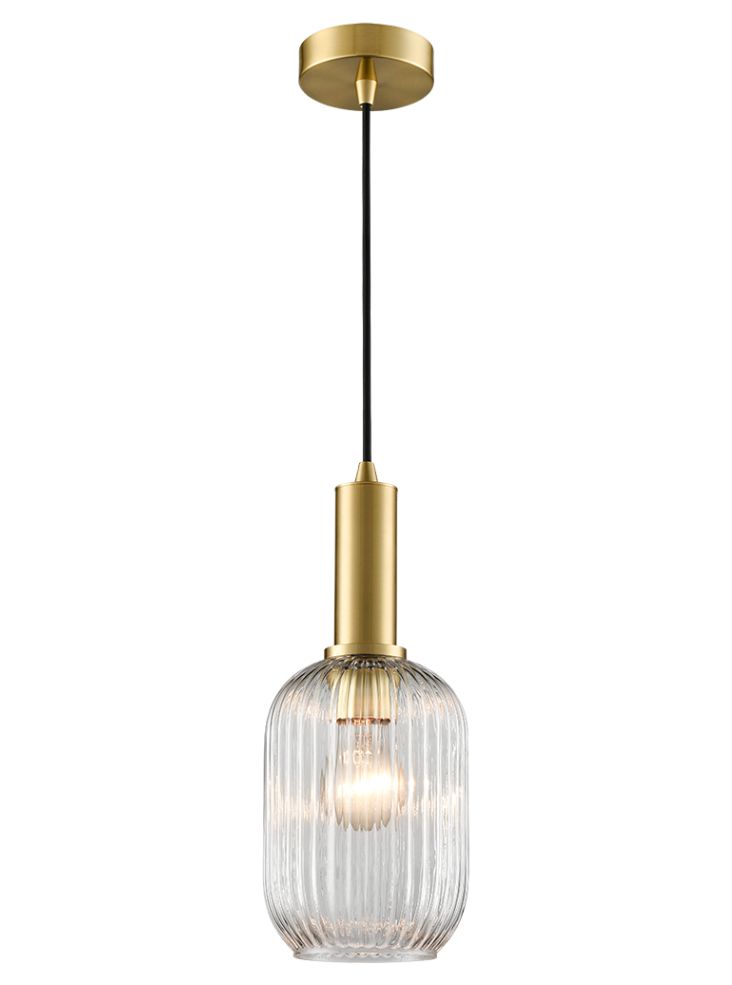 Mezcla Pendant aged brass with clear glass - Brass