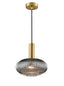 Mezcla Pendant aged brass with smoked glass - Brass