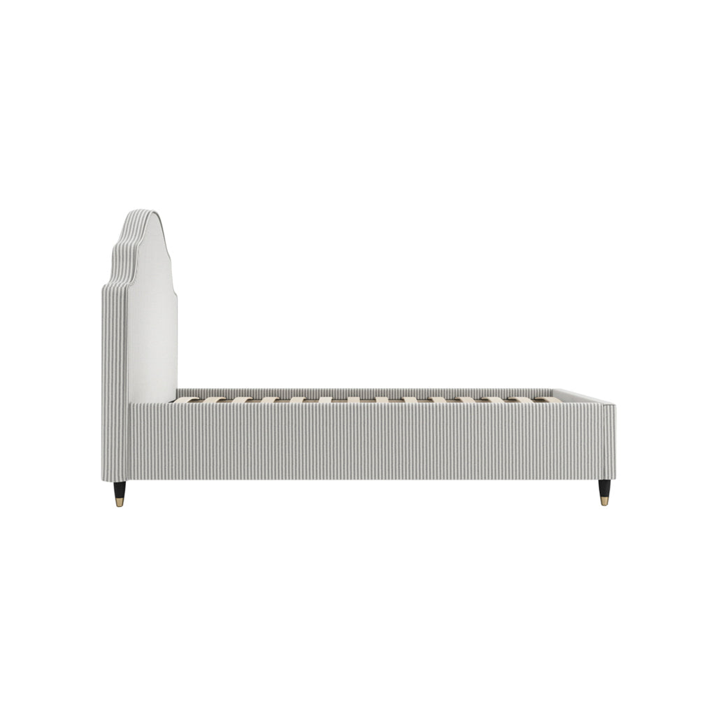 Monterey Grey Thin Stripe Single Bed