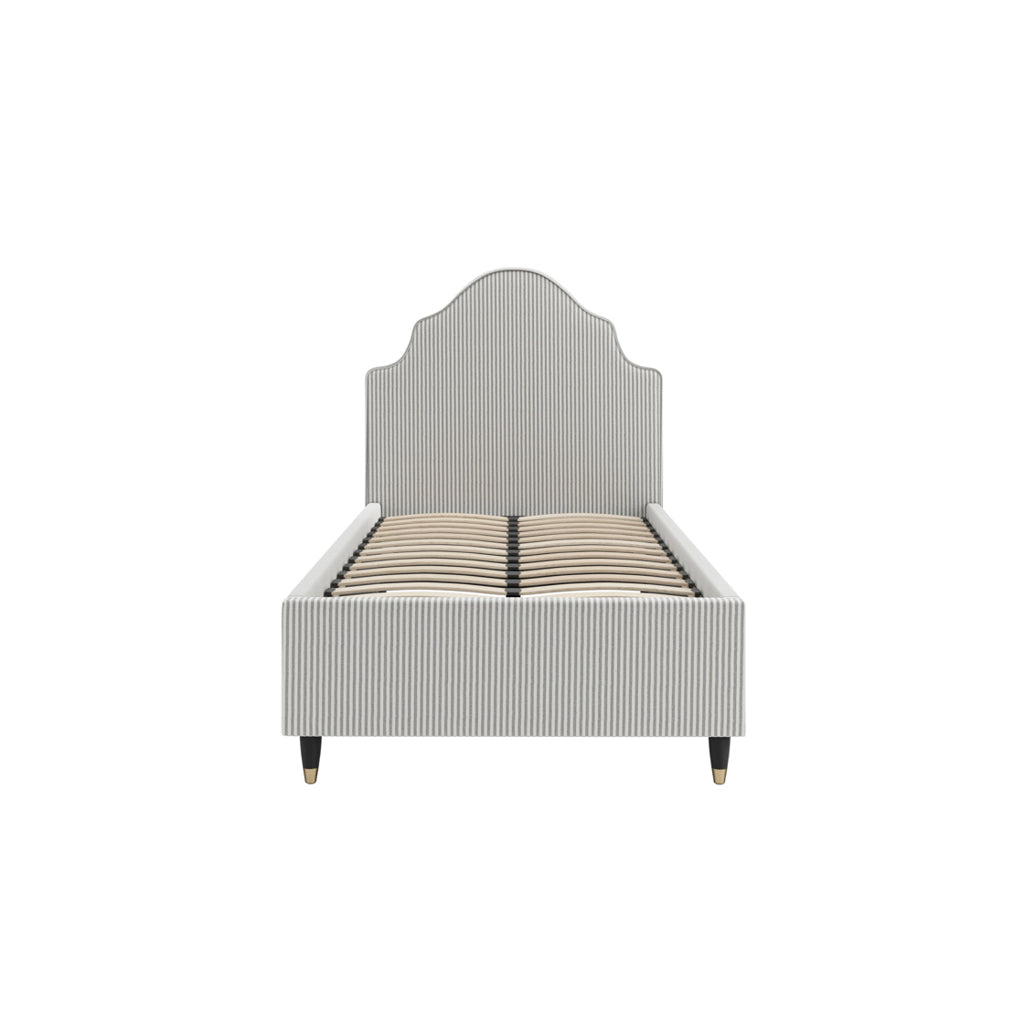 Monterey Grey Thin Stripe Single Bed