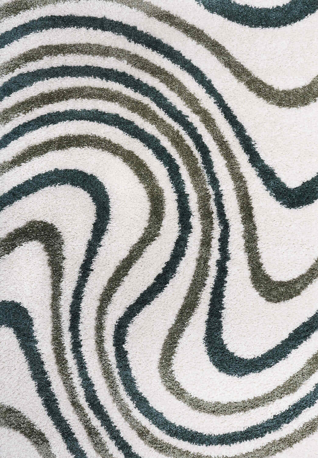 Moodi Shaggy Green Rippletide Rug