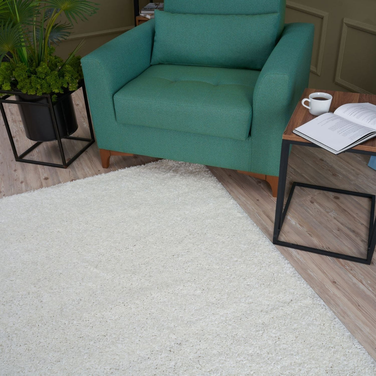 Myshaggy Solid White Rug
