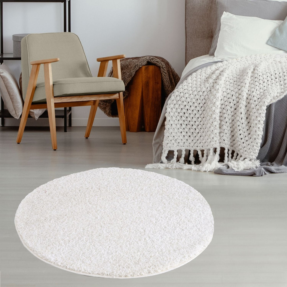 Myshaggy Solid White Rug