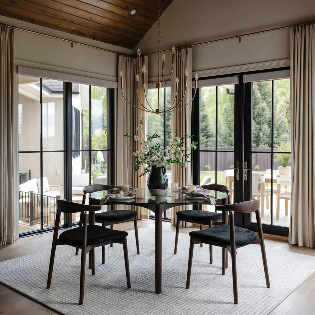 Ned Clear and Chocolate Dining Table