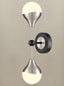 Nexus 2lt Wall Light matt black and satin nickel