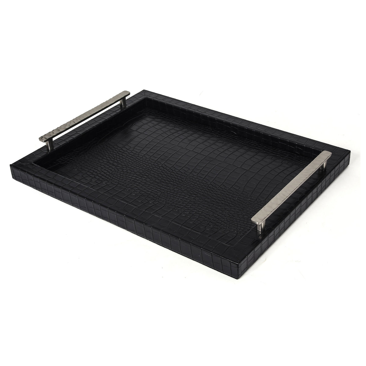 Noir Crocodile Handle Tray.