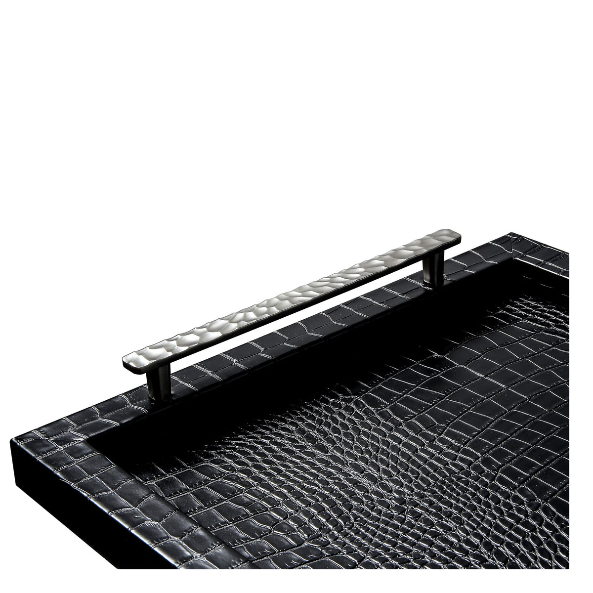 Noir Crocodile Handle Tray.