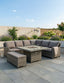Paris 8 Seater Deluxe Modular Corner Dining & Lounging Set -with Square Fire Pit Table