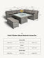 Paris 8 Seater Deluxe Modular Corner Dining & Lounging Set -with Square Fire Pit Table