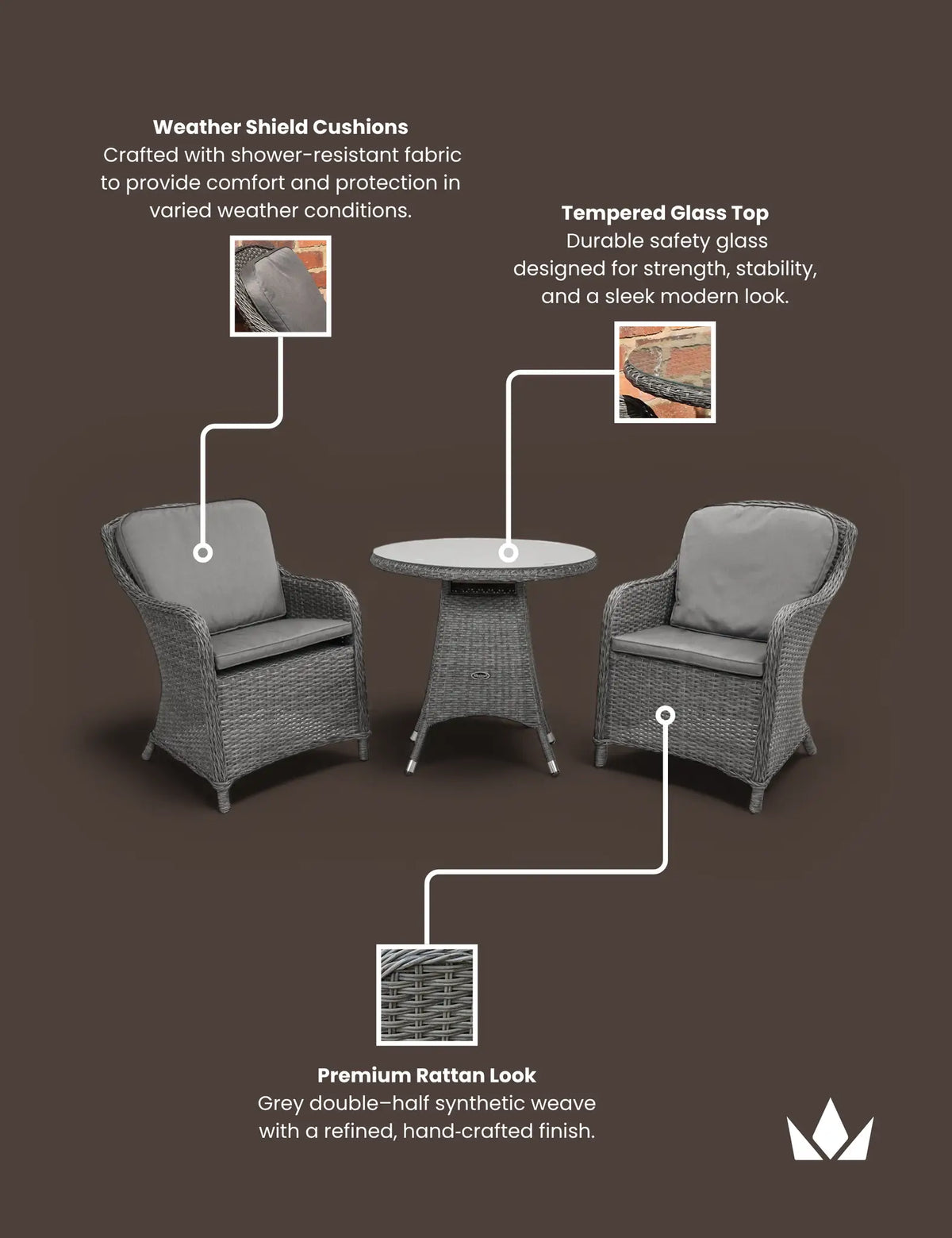 Paris 2 Seater Imperial Bistro Set