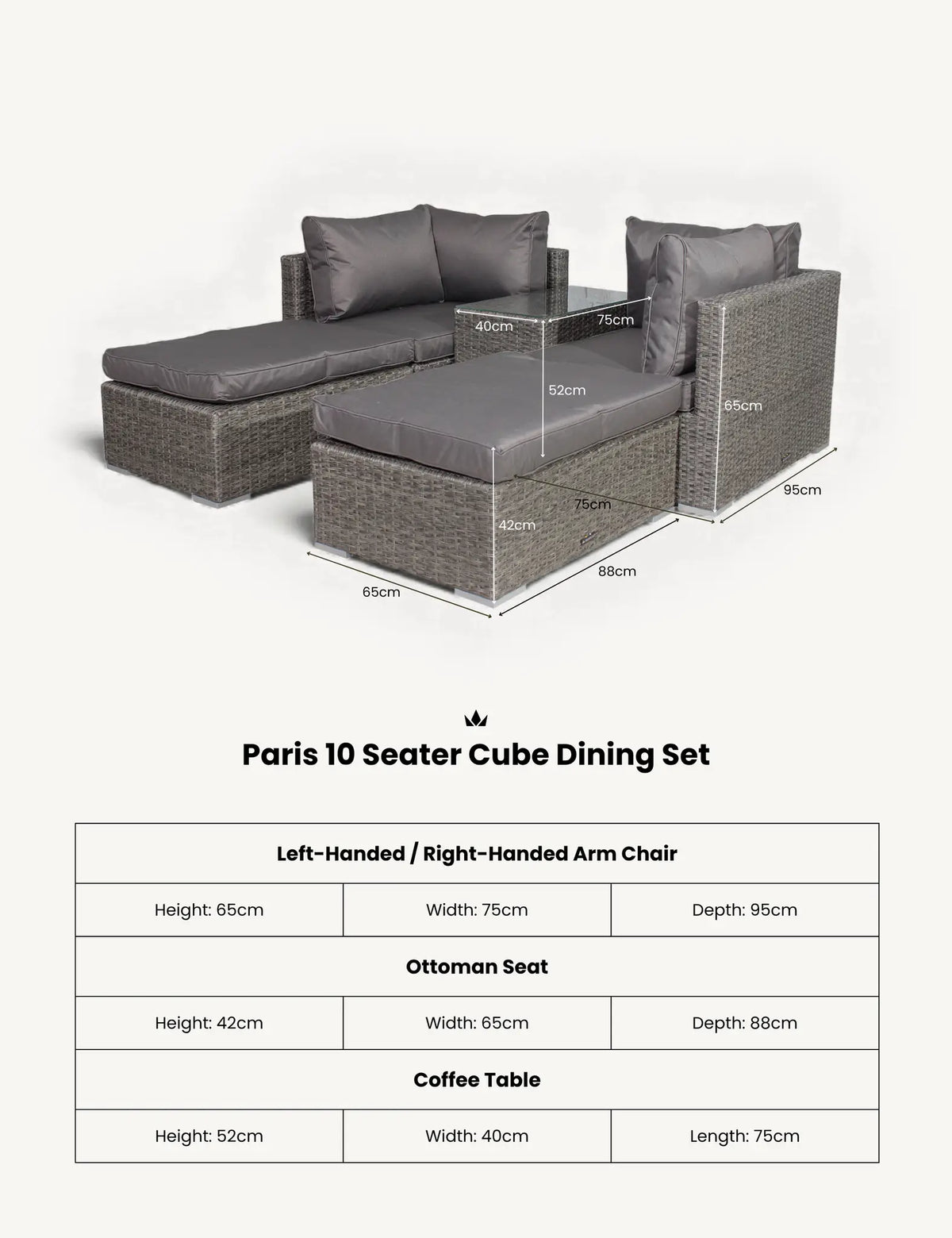 Paris 4 Seater Multi Setting Relaxer Set