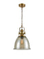 Vista Amber Glass Pendant - Antique Brass