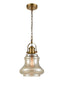 Vista Amber Glass Pendant - Antique Brass
