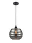 Vista Smoked Glass Pendant - Silver