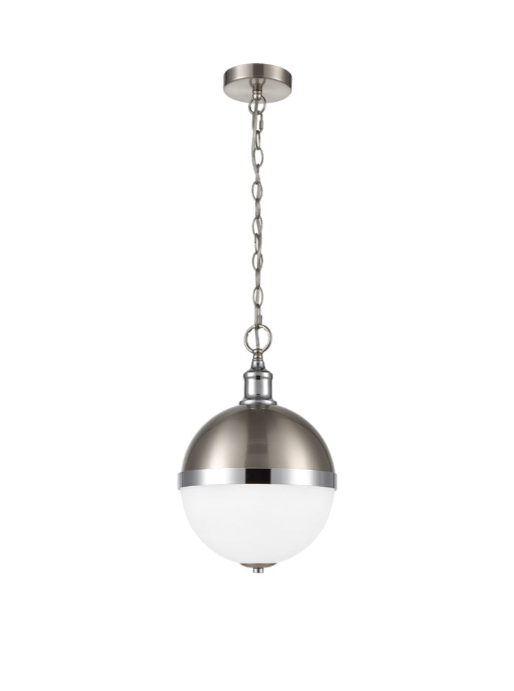 Hemisphere Small Pendant - Chrome / Satin Nickel