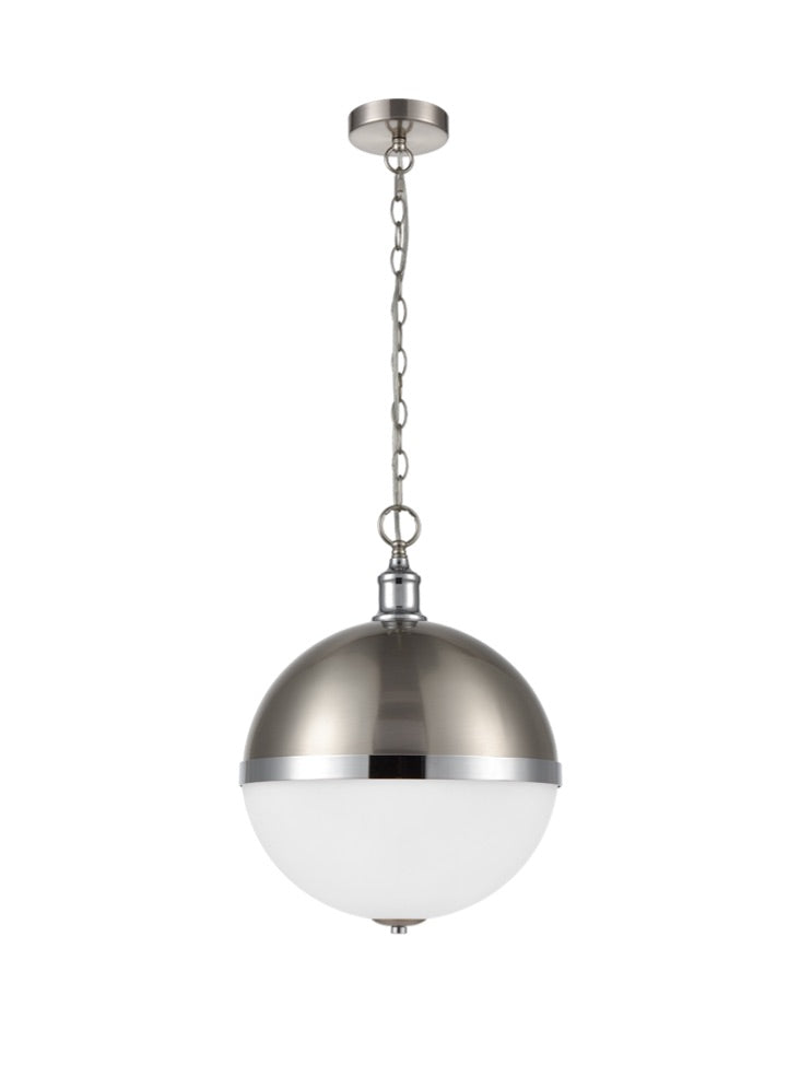 Hemisphere Large Pendant - Chrome / Satin Nickel