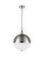 Hemisphere Large Pendant - Chrome / Satin Nickel