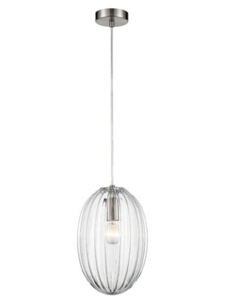 Almond Pendant Clear - Satin Nickel