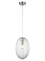 Almond Pendant Clear - Satin Nickel