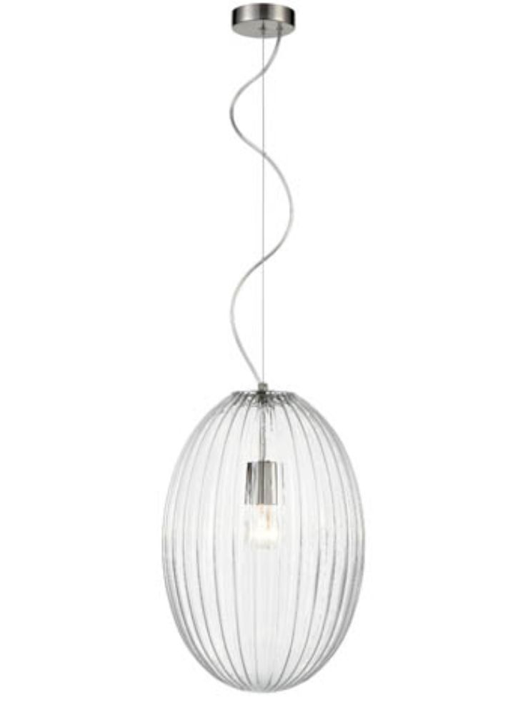 Almond Pendant Clear - Satin Nickel