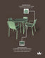 Porto 4 Seater Round Dining Set in Olive