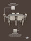 Porto 6 Seater Rectangular Dining Set in Champagne