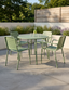 Porto 4 Seater Round Dining Set in Olive