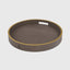 Paragon Round Tray Grey Shagreen Leather