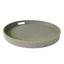 Paragon Round Tray Grey Shagreen Leather