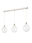 Perry 3 light satin nickel bar with clear glass