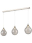 Perry 3 light satin nickel bar with smoked glass