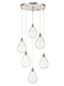 Perry 6 Light Spreader in satin nickel with clear glass