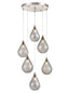 Perry 6 Light Spreader in satin nickel with smoked glass