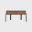 Ponte 2 Drawer Console Ponte 2 drawer Console Table in Figured Walnut, Burnt Oak Margins and Beige Tempered Glass Top