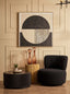 Passa Black Textured Curved Swivel Lounge Chair