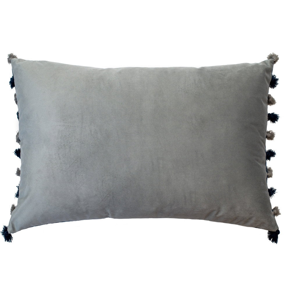 Nappa Navy & Grey Fibre Filled Cushion