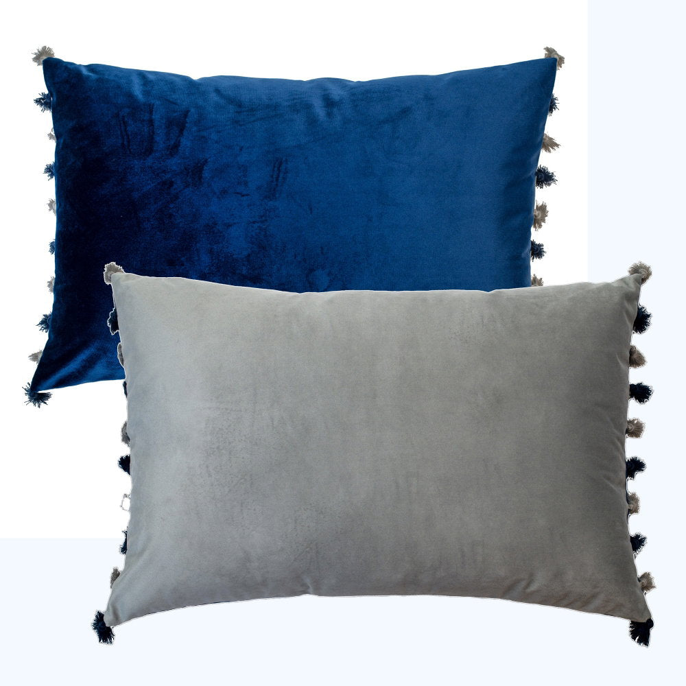 Nappa Navy & Grey Fibre Filled Cushion