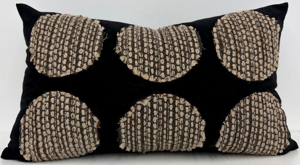 Malini Daker Rectangle Black Cushion