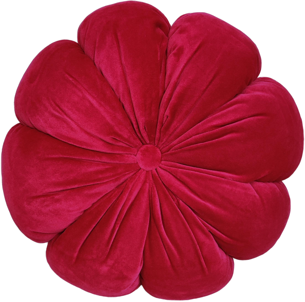 Round Fleur Sangria Cushion