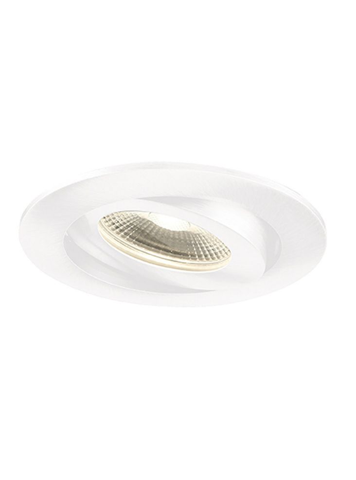 An adjustable die-cast LED recessed luminaire with a citizen light source and interchangeable aluminium bezel - White