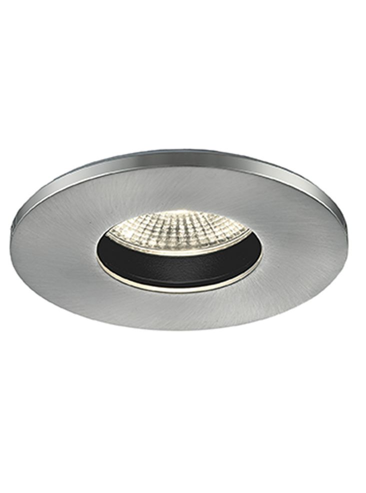 A die-cast LED recessed luminaire with a citizen light source and interchangeable aluminium bezel - Satin Nickel